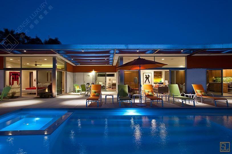 美国棕榈泉现代空间别墅庭院