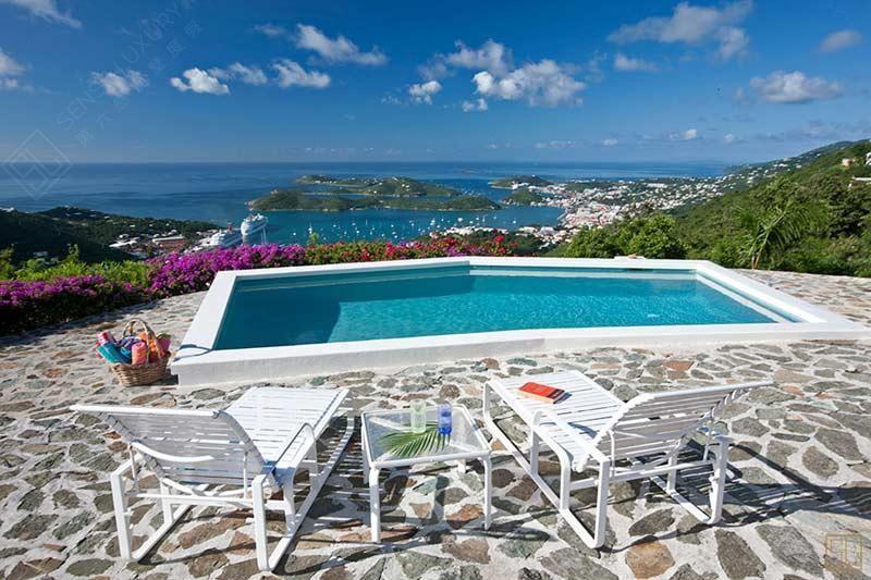 加勒比圣托马斯岛贝拉别墅泳池海景