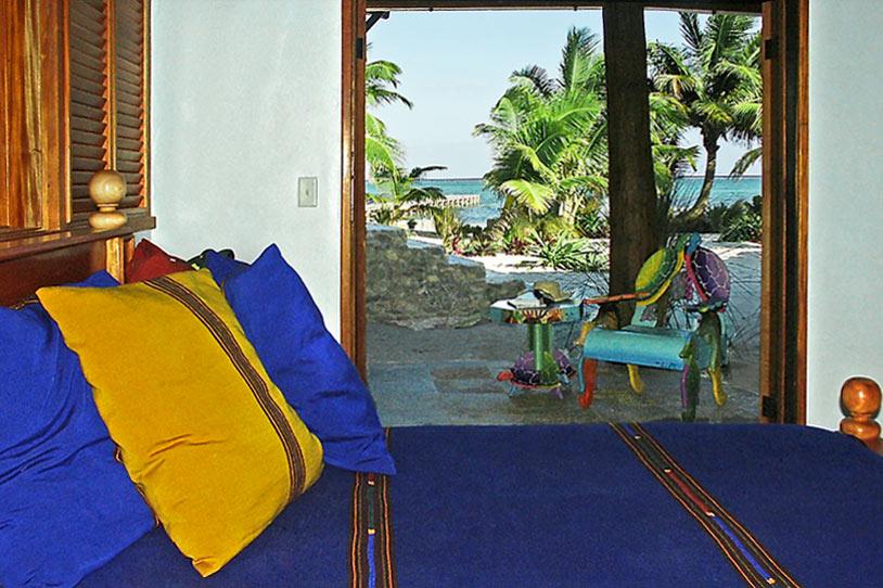 加勒比海伯利兹鹦鹉螺海滩别墅1号卧室