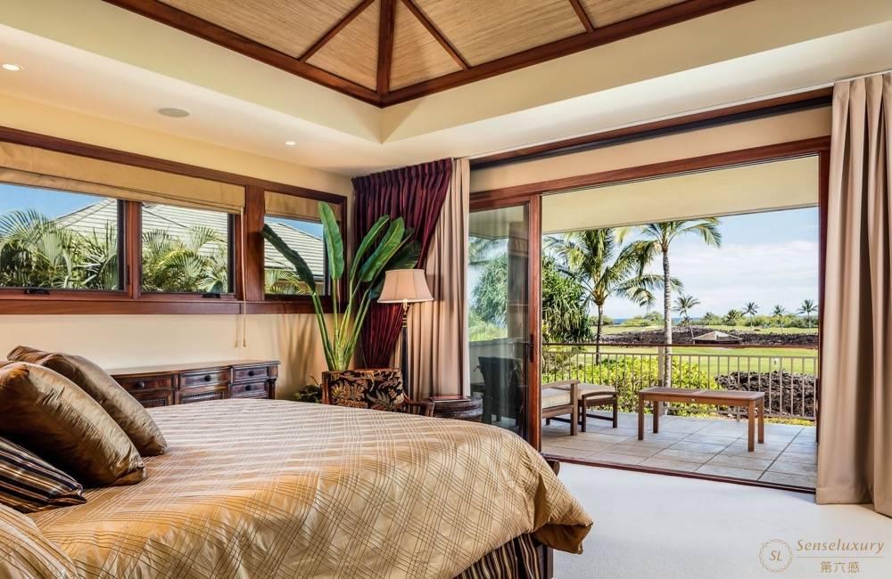 夏威夷大岛马纳拉尼椰树之夏别墅卧室