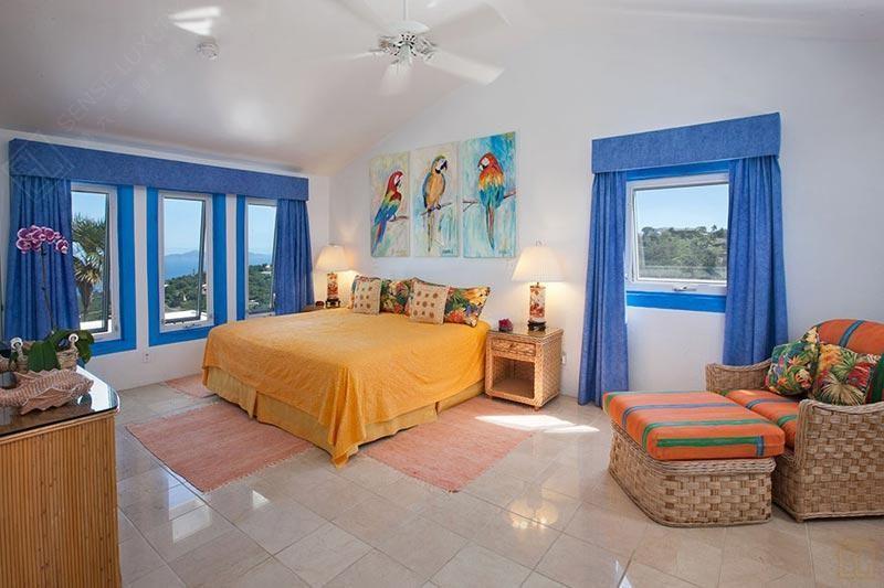 加勒比圣托马斯岛贝拉别墅山景卧室