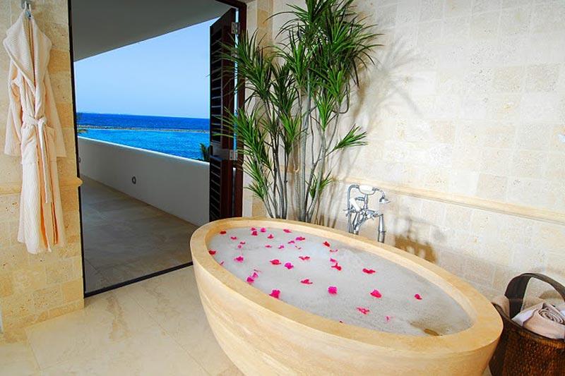 加勒比安圭拉蓝天海岸浴室