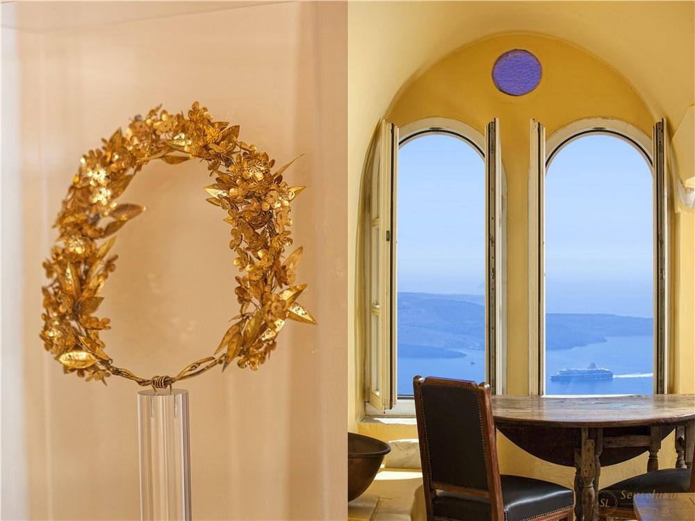希腊圣托里尼岛瓷意别墅窗户